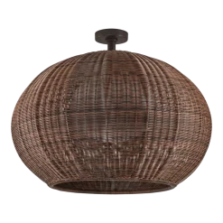 Plafonnier d'extérieur led triac dimmable en aluminium et abat-jour marron 56cm Garota PF/02 - Bover