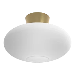 Plafonnier doré en verre opale Ø38 Bullo XL - Belid