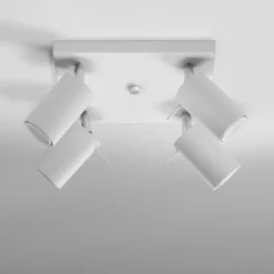 Plafonnier en acier blanc Ring 4 - Sollux