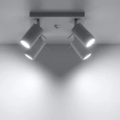 Plafonnier en acier blanc Ring 4 - Sollux