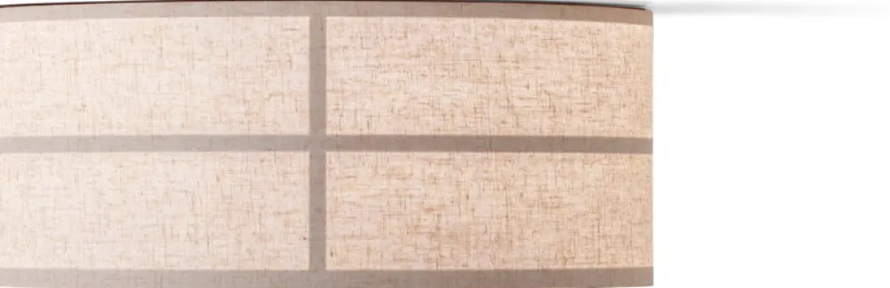 Plafonnier en acier et lin naturel 20x50cm Hashira - Audo