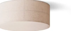 Plafonnier en acier et lin naturel 20x50cm Hashira - Audo