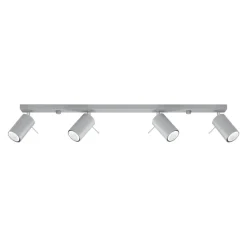 Plafonnier en acier gris 80x6x16cm Ring 4L - Sollux