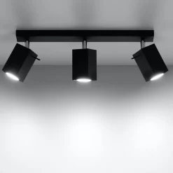 Plafonnier en acier noir Merida 3 - Sollux