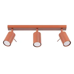 Plafonnier en acier rouge ocre 45x6x17cm Ring 3L - Sollux