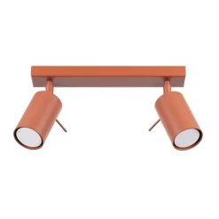Plafonnier en acier rouge ocre 30x6x16cm Ring 2 - Sollux