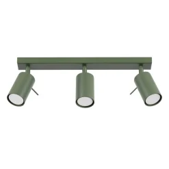 Plafonnier en acier vert olive 45x6x17cm Ring 3L - Sollux