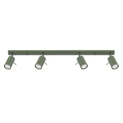 Plafonnier en acier vert olive 80x6x16cm Ring 4L - Sollux