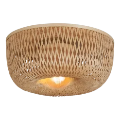 Plafonnier en bambou abat-jour demi-rond naturel 35x15cm Barbados - Good & Mojo