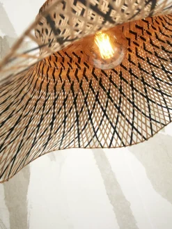 Plafonnier en bambou noir et naturel 65x20 cm Ibiza - Good & Mojo