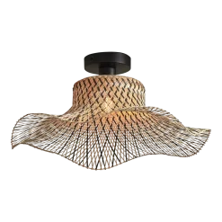Plafonnier en bambou noir et naturel 50x15 cm Ibiza - Good & Mojo