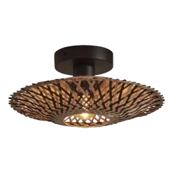 Plafonnier en bambou noir et naturel 30x8 cm Kalimantan - Good & Mojo