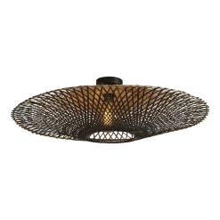 Plafonnier en bambou noir et naturel 87x20 cm Kalimantan - Good & Mojo