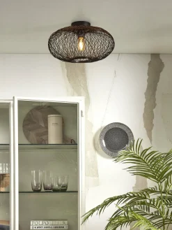 Plafonnier en bambou noir 40x12 cm Cango - Good & Mojo