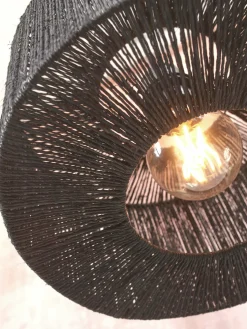 Plafonnier en bambou noir 30x16 cm Iguazu - Good & Mojo