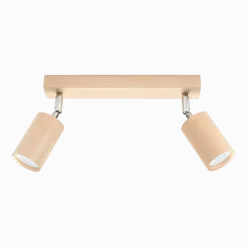 Plafonnier en bois et acier chromé Berge 2 - Sollux