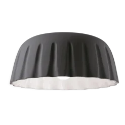 Plafonnier en céramique gris noir 40x17cm Madame Grès - Ferroluce