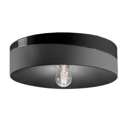 Plafonnier en céramique noir charbon 40x11cm PI - Ferroluce