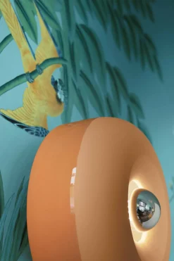 Plafonnier en céramique orange pêche 27,5cm Bellota - Ferroluce
