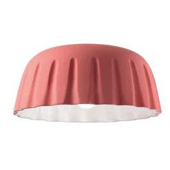 Plafonnier en céramique rose corail 40x17cm Madame Grès - Ferroluce