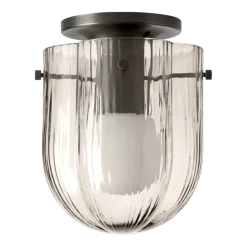 Plafonnier en laiton antique et verre transparent fumé Seine - Gubi