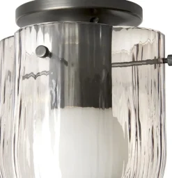 Plafonnier en laiton antique et verre transparent fumé Seine - Gubi