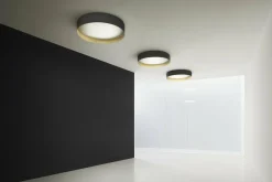 Plafonnier en métal blanc et or 80 cm Ginevra - Panzeri