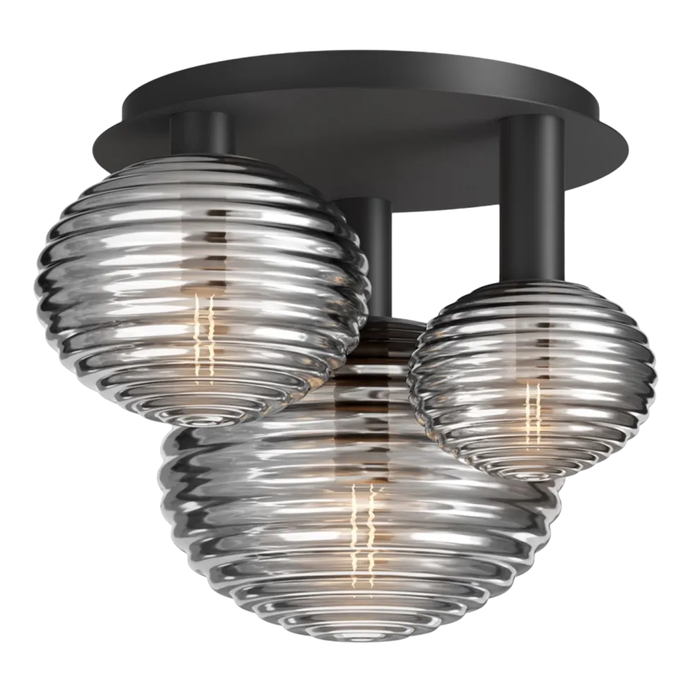 Plafonnier en métal noir 3 ampoules 53,5x38,5cm Reels - Maytoni
