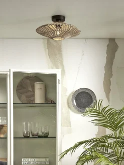 Plafonnier en rotin blanc 40x12 cm Zanzibar - Good & Mojo