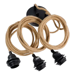 Plafonnier pour lampes suspendues - Naturel noir - 3 fixations - Bazar Bizar