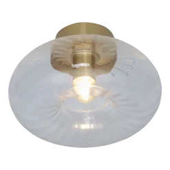 Plafonnier rond en verre transparent et or 27cm Bruxelles - It's about Romi