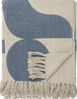 Plaid Agno Coton Recyclé Bleu - Bloomingville