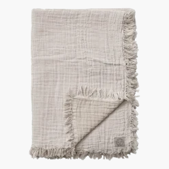 Plaid carré en coton organique nuage et lait 260 x 260 cm Collect SC33 - &tradition