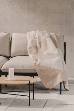 Plaid en coton beige et caramel 150 x 200 cm Tul - noo.ma