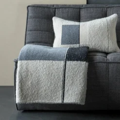 Plaid en coton beige et gris - Ethnicraft Accessories