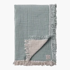 Plaid en coton bio nuage et ardoise 140 x 210 cm Collect SC32 - &tradition
