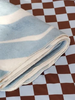 Plaid en coton bleu givré 200x150cm Felu - Noo.ma
