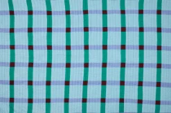 Plaid en coton bleu vert 140x200cm Tento - Hübsch