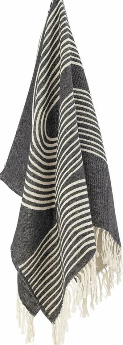 Plaid en coton noir 150x130cm Anek - Bloomingville