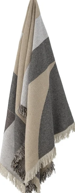 Plaid en coton recyclé naturel Tasja - Bloomingville