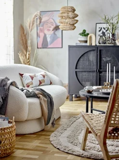 Plaid en coton recyclé naturel Tasja - Bloomingville