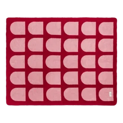 Plaid en coton rose fleuri et jus de cerise 150 x 200 cm Gilli - noo.ma