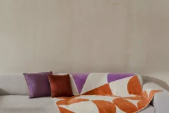 Plaid en coton terracotta et lilas 150 x 200 cm Tul - noo.ma