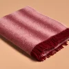 Plaid en laine rayé blush et bourgogne Tide - Schneid Studio