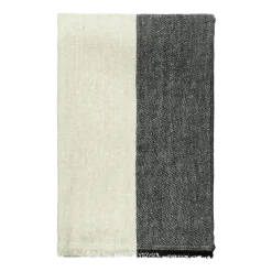 Plaid en lin bi colore noir et vert pâle 170x120cm - Ferm living