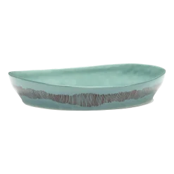 Plat de service bleu avec motif rouge - Serax