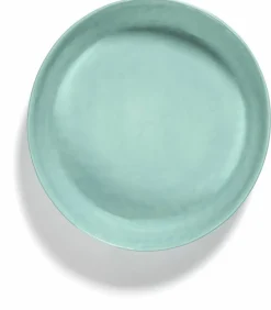 Plat de service bleu avec motif rouge - Serax