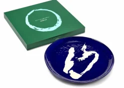 Plat de service bleu avec poivron blanc - Serax