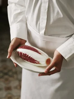 Plat de service ovale en porcelaine blanche 30x21x1,5cm L Silhouette - Serax