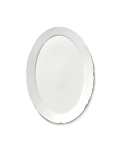 Plat de service ovale en porcelaine blanche 30x21x1,5cm L Silhouette - Serax